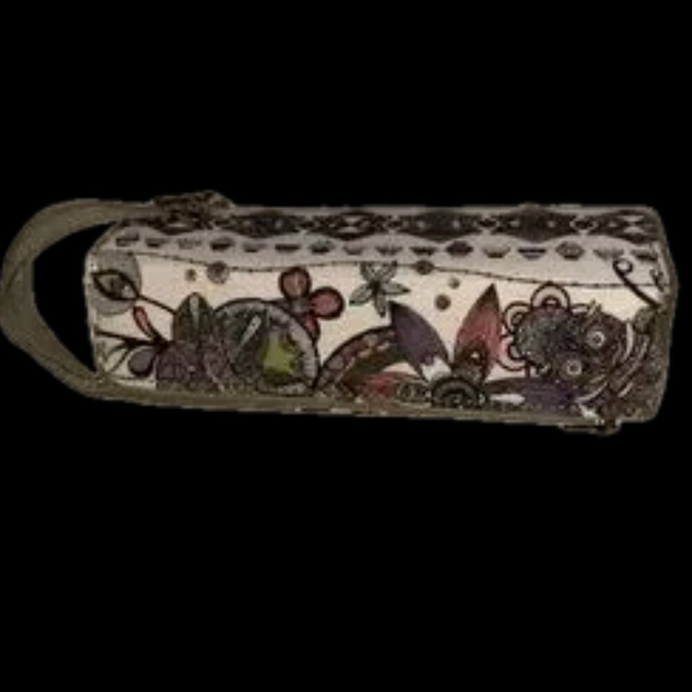 Adorable make up or travel toiletries bag handmade from India 14” long w handle